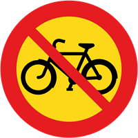 trafikmärke förbud mot trafik med cykel och moped klass 2