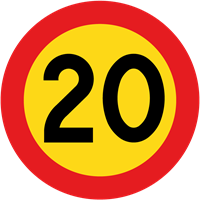 trafikmärke hastighetsbegränsning 20km/h