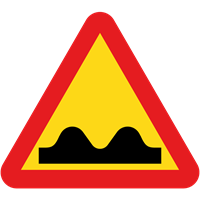 trafikmärke varning för ojämn väg