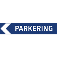 vägvisningsskylt parkering (vänsterpil)