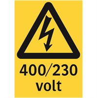Varningsdekal: 400/230 volt