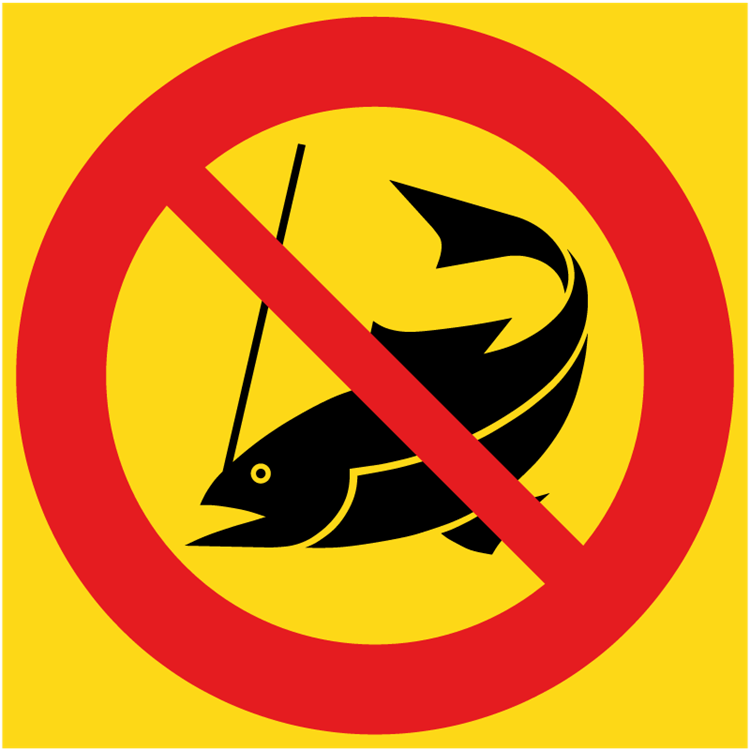 förbudsskylt förbud mot fiske