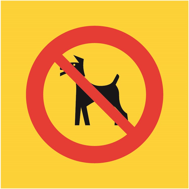 förbudsdekal hundar förbjudet