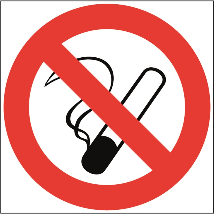 Förbudsdekal: Rökning förbjuden