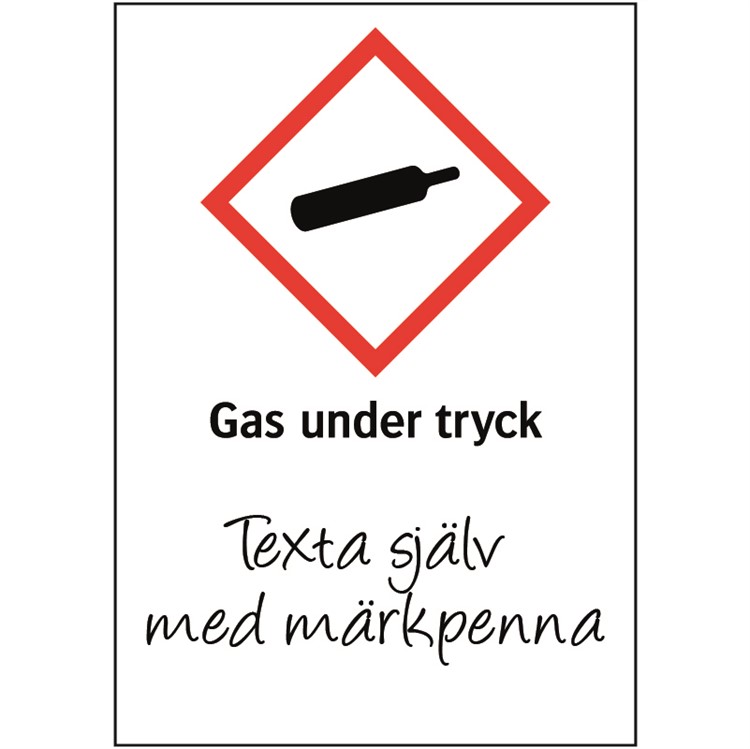Kemisk varningsdekal: Gas under tryck