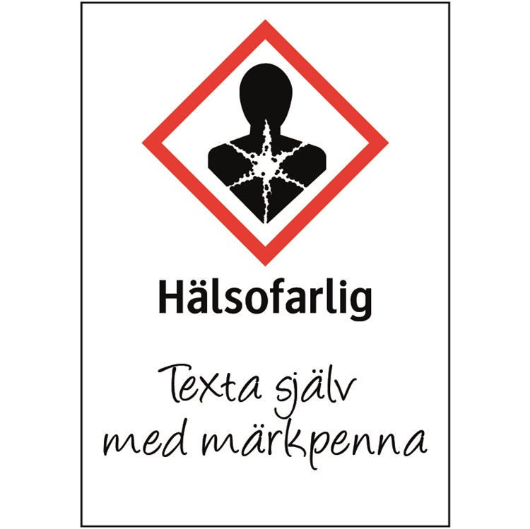 Kemisk varningsdekal: Hälsofarlig