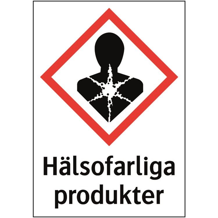 Kemisk varningsskylt: Hälsofarliga produkter