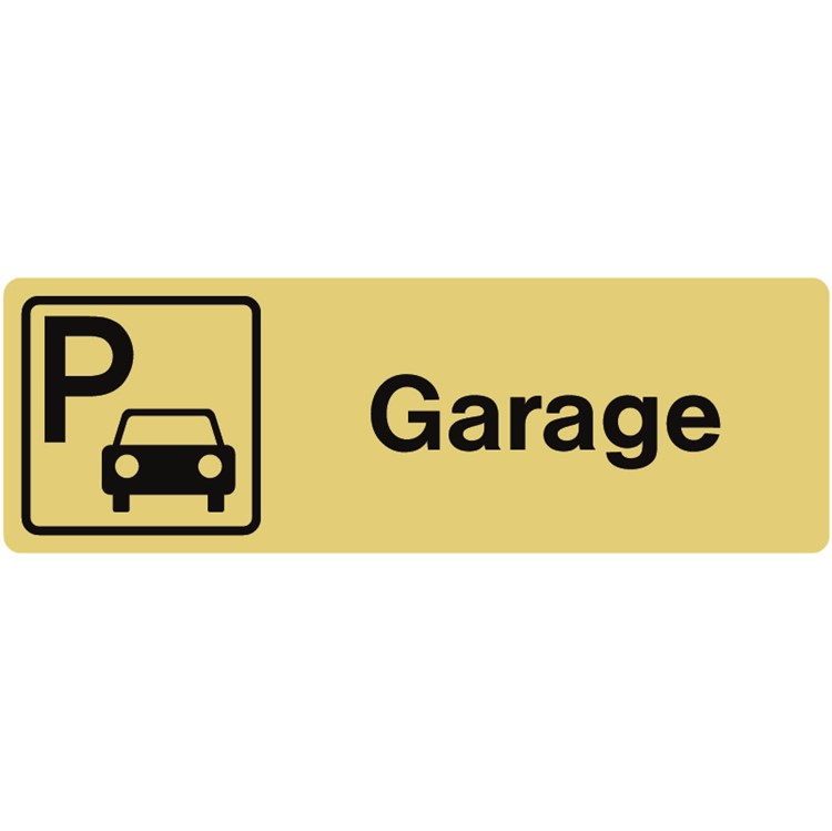 Guldanodiserad skylt: Garage