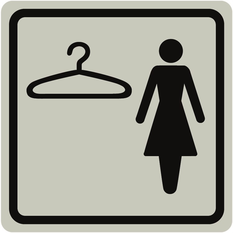 Dörrskylt: Omklädning dam