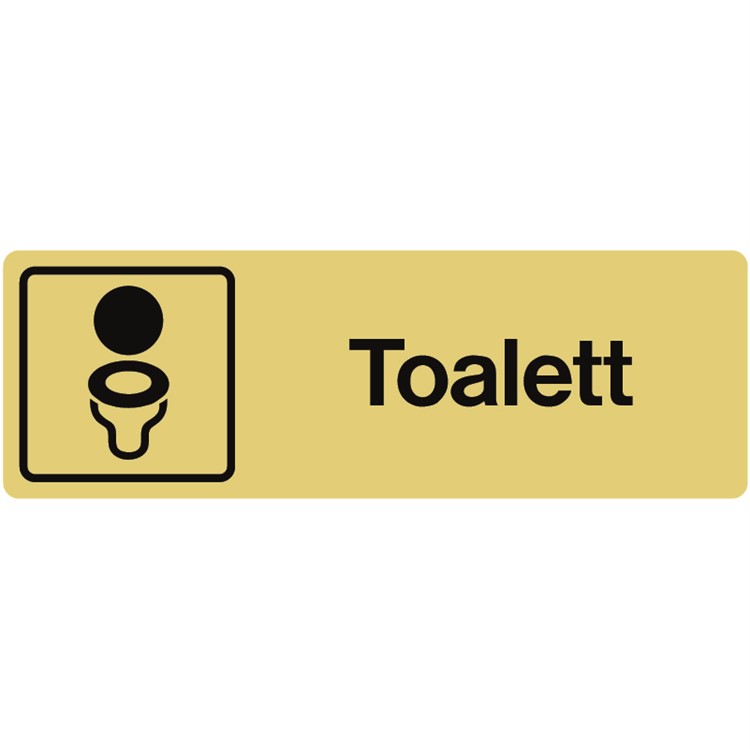 Guldanodiserad skylt: Toalett
