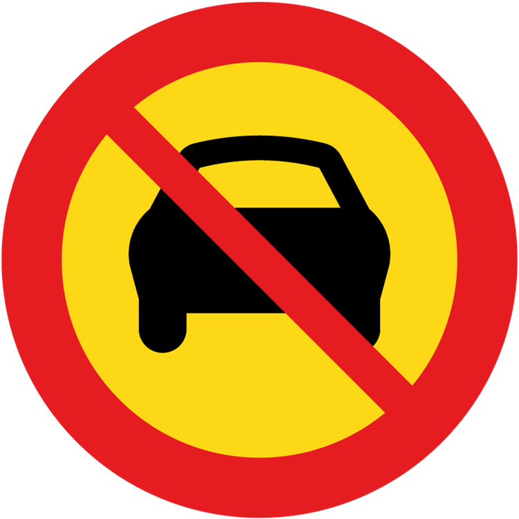 trafikmärke förbud mot trafik med motordrivet fordon med fler hjul än två