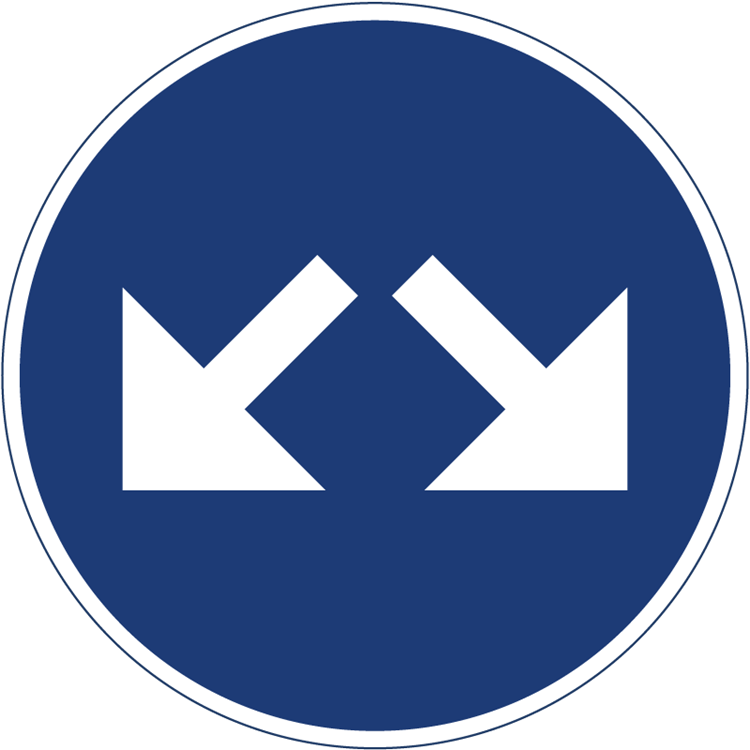 trafikmärke påbjuden körbana höger eller vänster