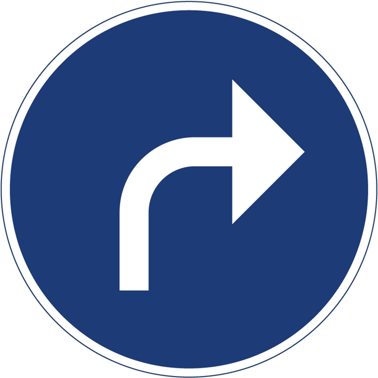 trafikmärke påbjuden körriktning höger