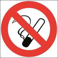 Förbudsskylt: Rökning förbjuden