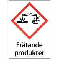 Kemisk varningsdekaler: Frätande produkter