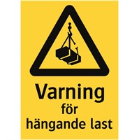 Varning för hängande last