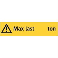 Varningsskylt: Max last (ton)