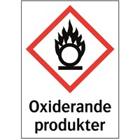 Kemisk varningsdekal: Oxiderande produkter