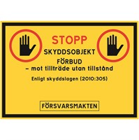 Skyddsobjektskylt: 2.1 Försvarsmakten