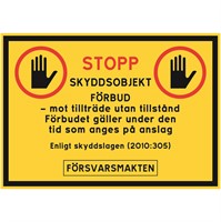 Skyddsobjektskylt: 2.2 Försvarsmakten