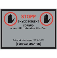 Skyddsobjektskylt: 2.9 Försvarsmakten