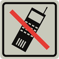 Naturanodiserad skylt: Mobilförbud