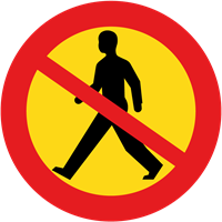 trafikmärke förbud mot gångtrafik