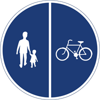 trafikmärke påbjuden cykel- gångbana