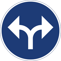 trafikmärke påbjuden körriktning höger eller vänster