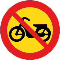 trafikmärke förbud mot trafik med moped klass 2