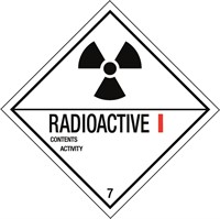 Varningsetikett: Radioaktivt ämne av kategori I-VIT