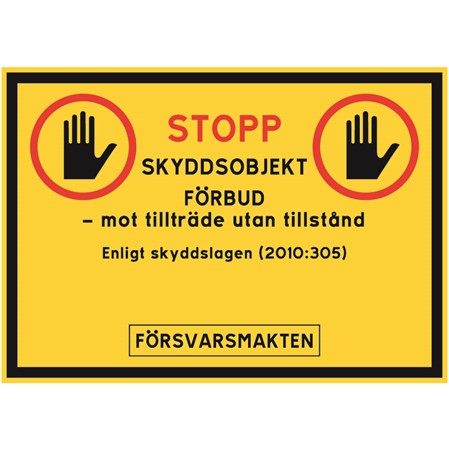 Skyddsobjektskylt för väggmontage, 297x210mm