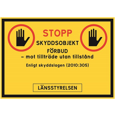 Skyddsobjektskylt för väggmontage, 297x210mm