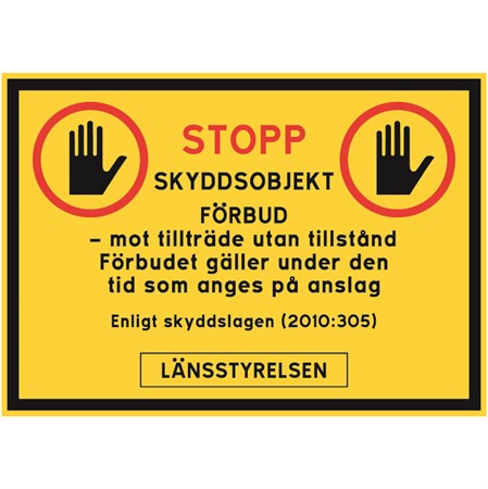 Skyddsobjektskylt för väggmontage, 297x210mm