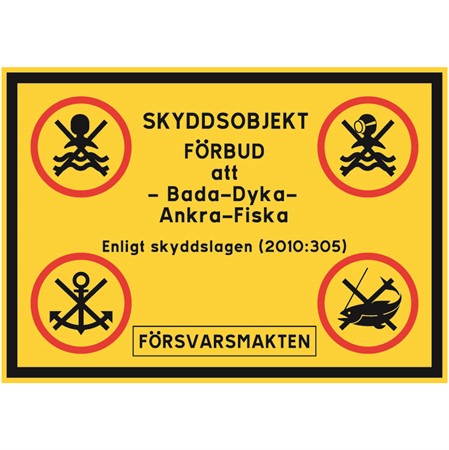 Skyddsobjektskylt för väggmontage, 297x210mm