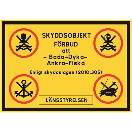 Skyddsobjektskylt för väggmontage, 297x210mm