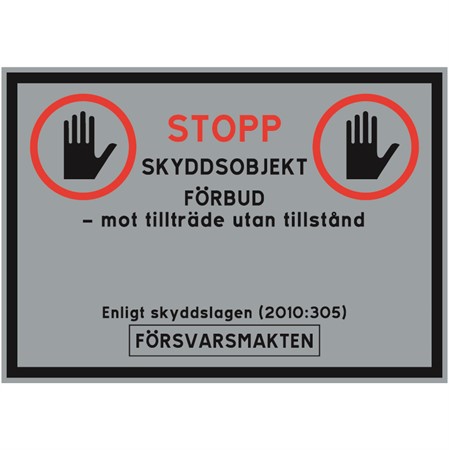 Skyddsobjektskylt för väggmontage, 297x210mm