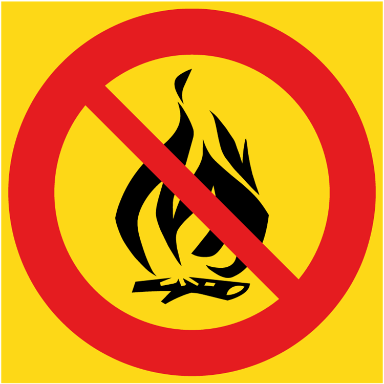 förbudsskylt förbud mot uppgörande av eld