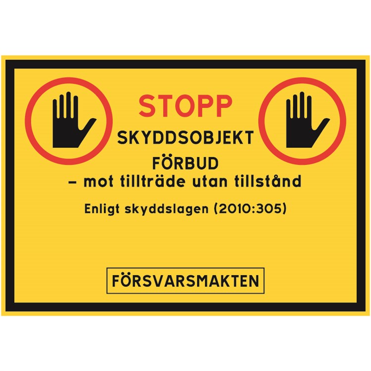 Skyddsobjektskylt: 2.1 Försvarsmakten