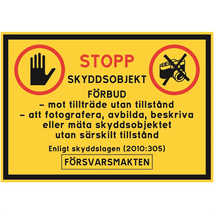 Skyddsobjektskylt: 2.3 Försvarsmakten