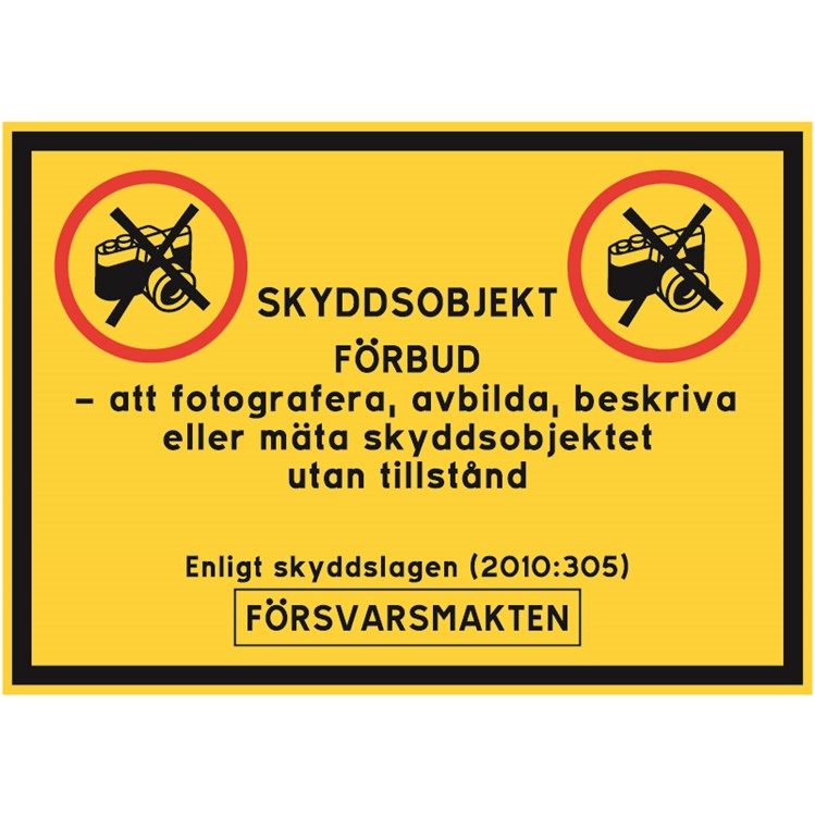 Skyddsobjektskylt: 2.5 Försvarsmakten