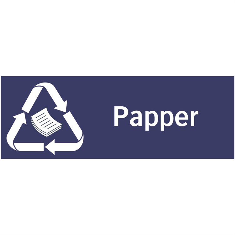 Miljösorteringsskylt: Papper