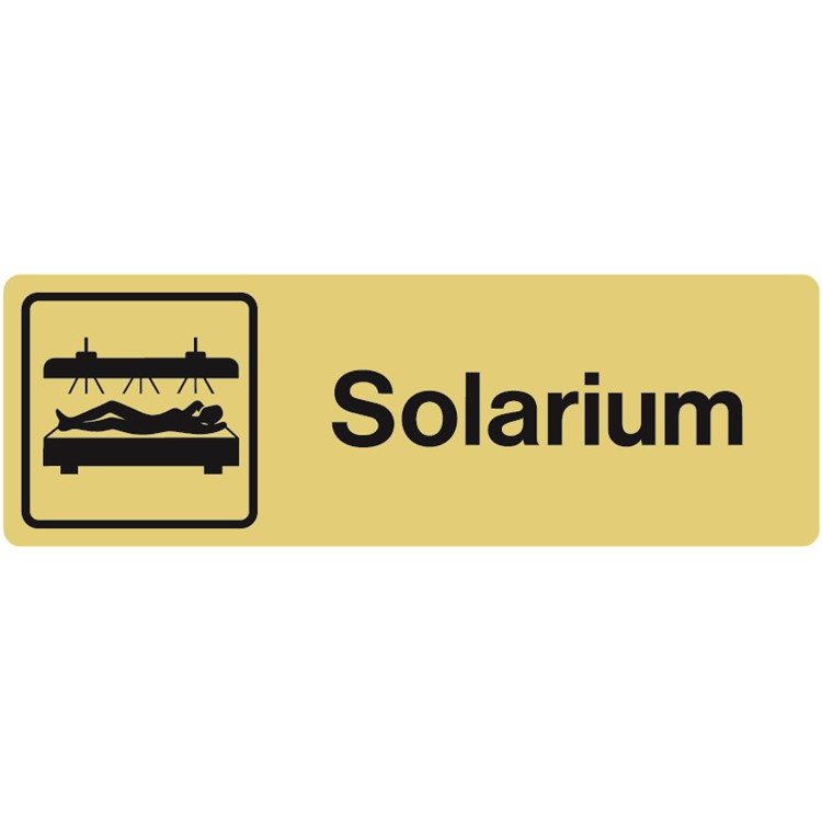 Guldanodiserad skylt: Solarium