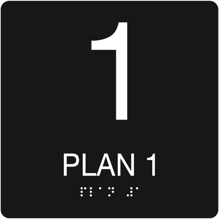 Taktil skylt: Plan 1