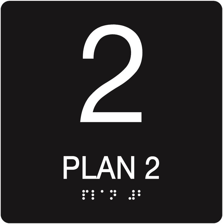 Taktil skylt: Plan 2