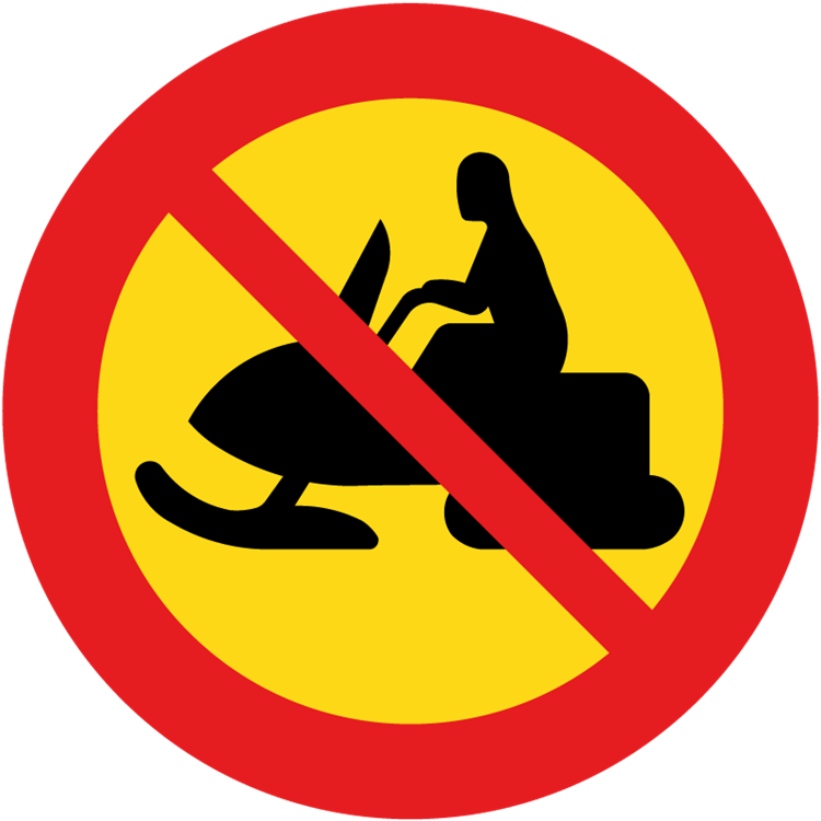 trafikmärke förbud mot trafik med terrängmotorfordon och terrängsläp