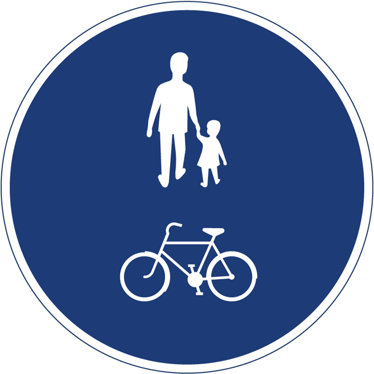 trafikmärke påbjuden gemensam gång- och cykelbana