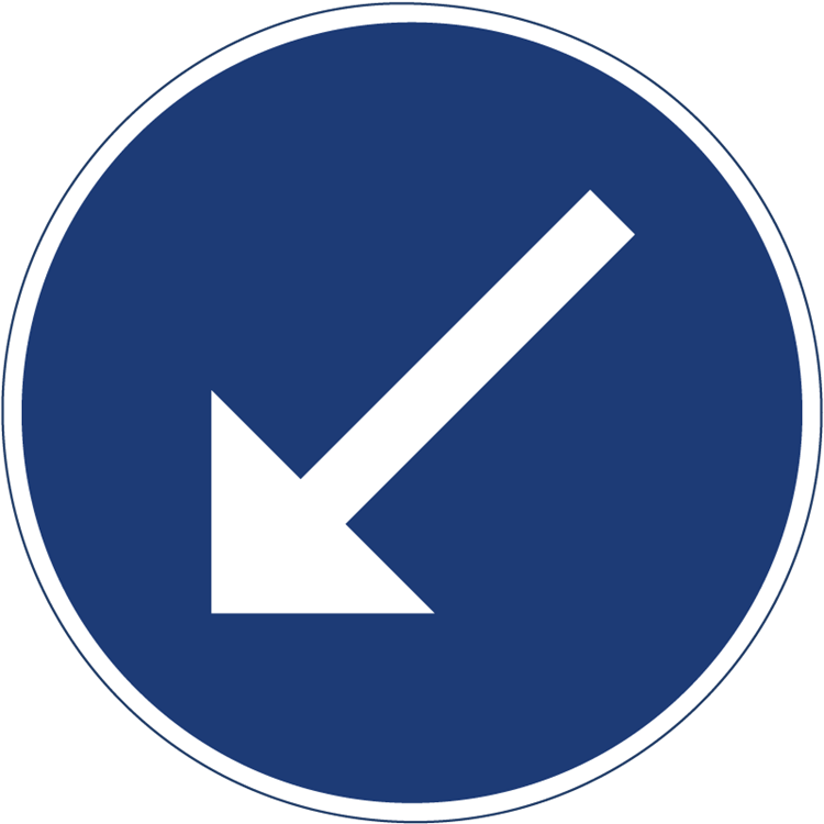 trafikmärke påbjuden körbana vänster
