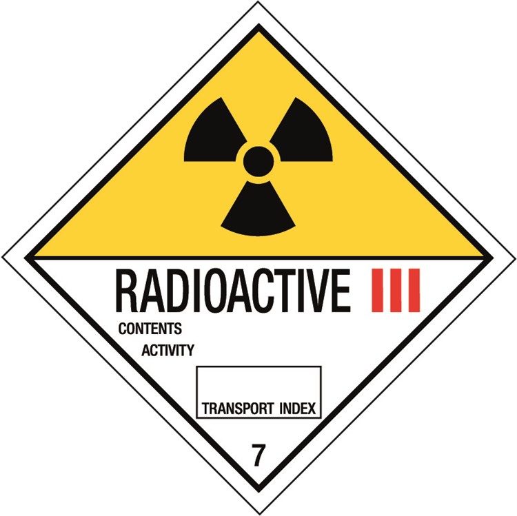 Varningsetikett: Radioaktivt ämne av kategori II-GUL