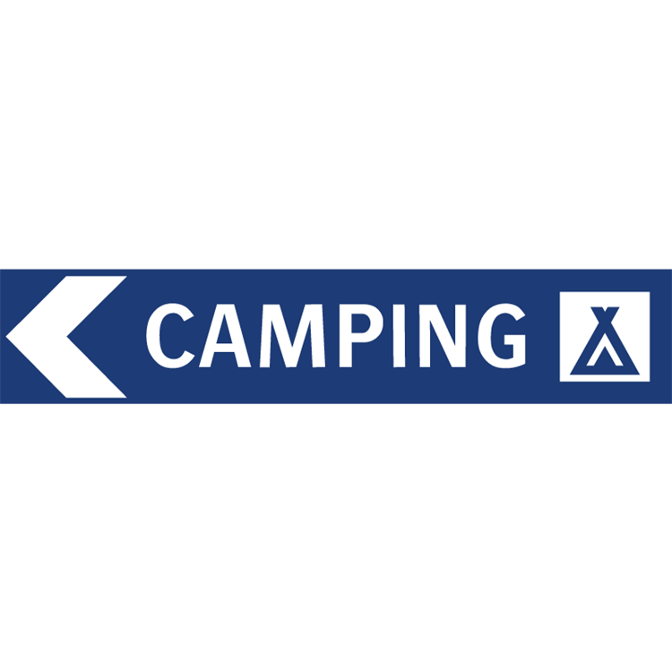vägvisningsskylt camping (vänsterpil)